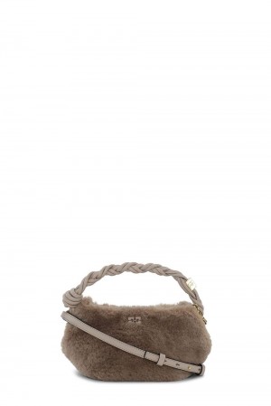 Beige Women's Ganni Fluffy Mini Bou Bag | 06HLVRTOC