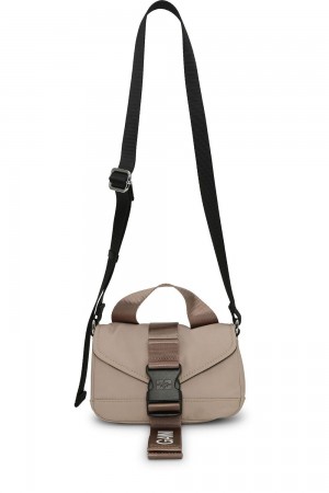 Beige Women's Ganni Tech Mini Satchel Bag | 52WZBIKAC