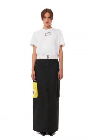 Black Women's Ganni 66°North Kria Long Skirt | 25SQMEZLX