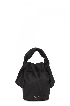 Black Women's Ganni Occasion Top Handle Knot Bag | 70EZSOHQL