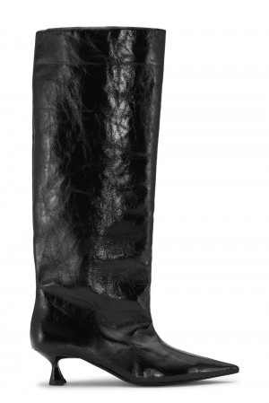 Black Women's Ganni Soft Slouchy Knee-High Shaft Boots | 18SAEWPBF