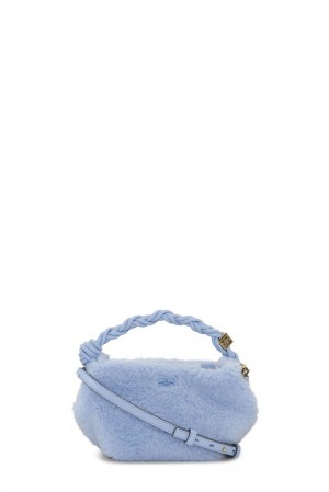 Blue Women's Ganni Fluffy Mini Bou Bag | 69GFMZBEX