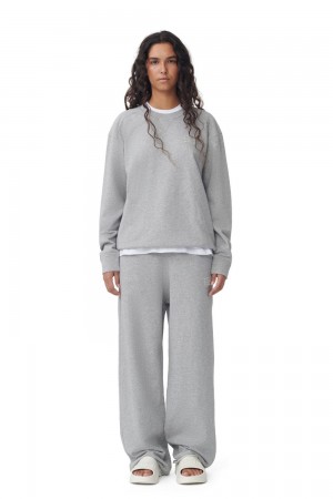 Grey Women's Ganni Isoli Wide Leg Pants | 67SGVNTZI