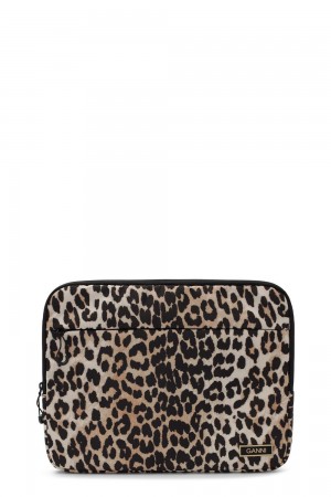 Leopard Women's Ganni Laptop Sleeve 13 Bag | 08LJRQWYO