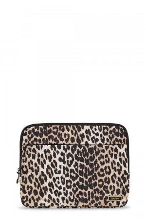 Leopard Women's Ganni Laptop Sleeve 16 Bag | 57RANIKCP