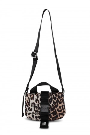 Leopard Women's Ganni Tech Mini Satchel Bag | 78BPCHNAW