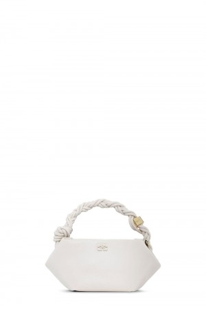 White Women's Ganni Egret Mini Bou Bag | 65GCQJFZT