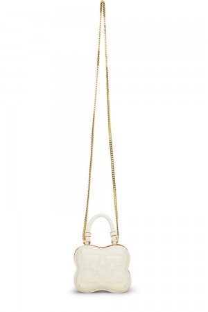 White Women's Ganni Egret Nano Butterfly Crossbody Bag | 46IHZXMJV