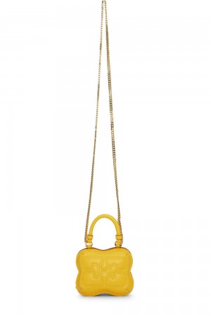 Yellow Women's Ganni Nano Butterfly Crossbody Bag | 43ZCGHABI