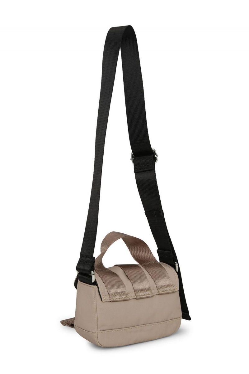 Beige Women's Ganni Tech Mini Satchel Bag | 52WZBIKAC