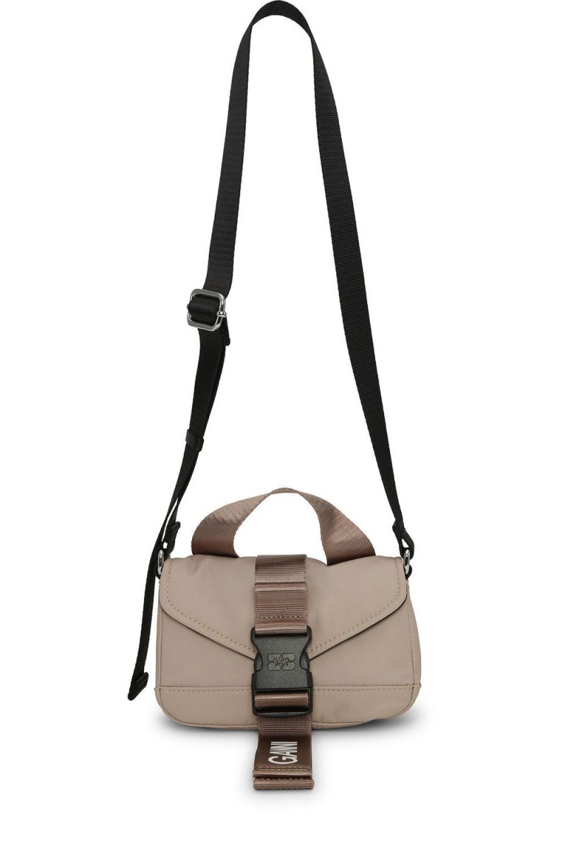 Beige Women\'s Ganni Tech Mini Satchel Bag | 52WZBIKAC