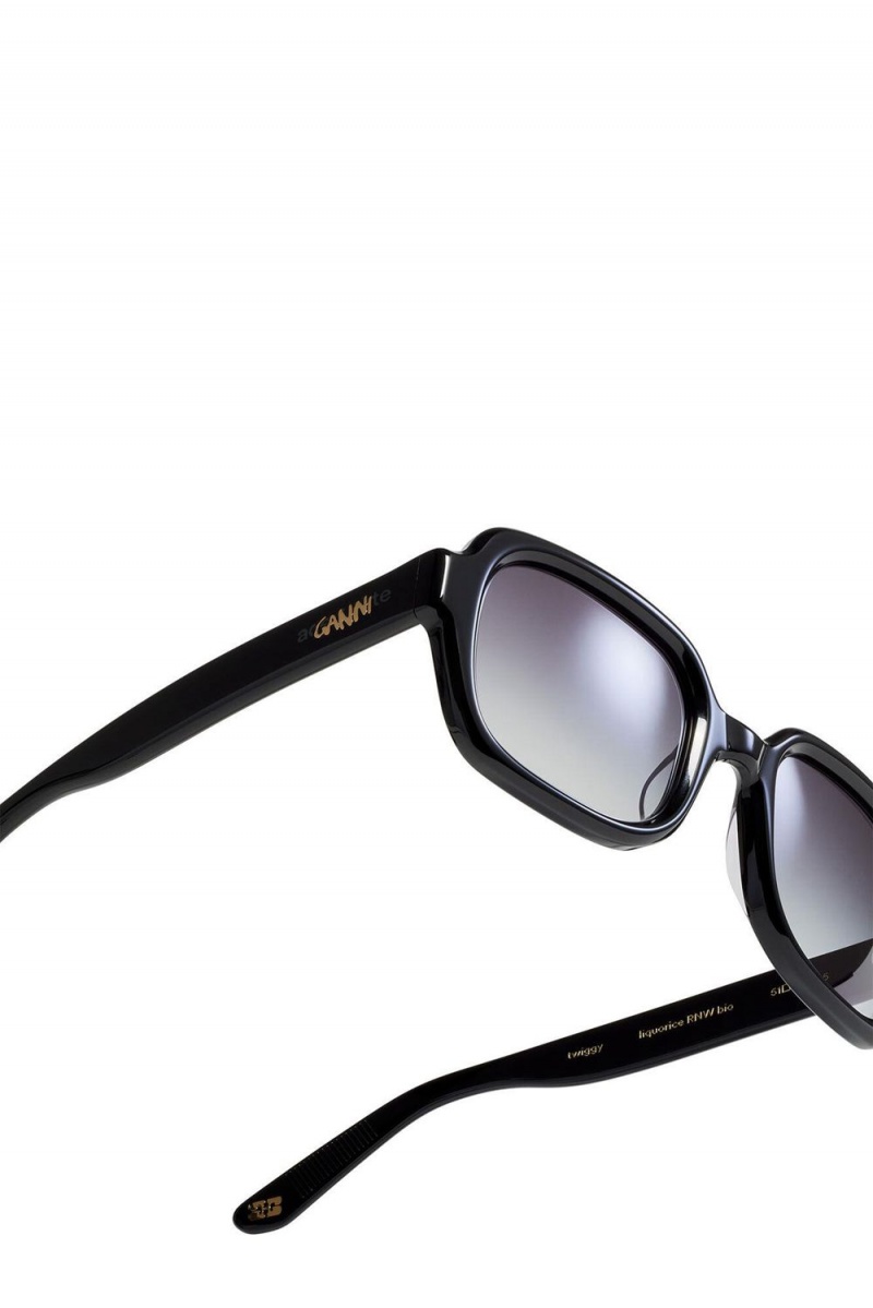 Black Women's Ganni Ace & Tate Twiggy Sunglasses | 71LZGFBAP