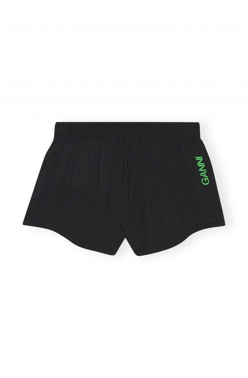 Black Women's Ganni Active Mesh Shorts | 14UZLHKWF