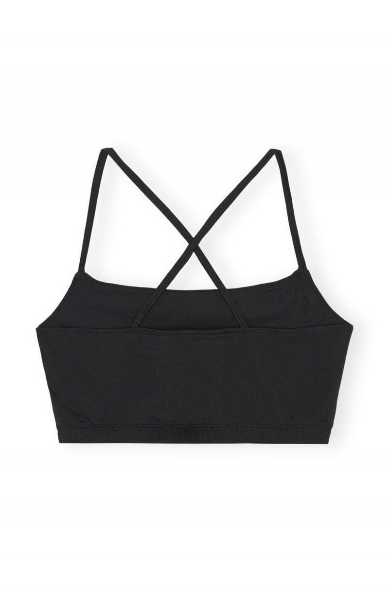 Black Women's Ganni Active Strap Top | 98WIFKMJL