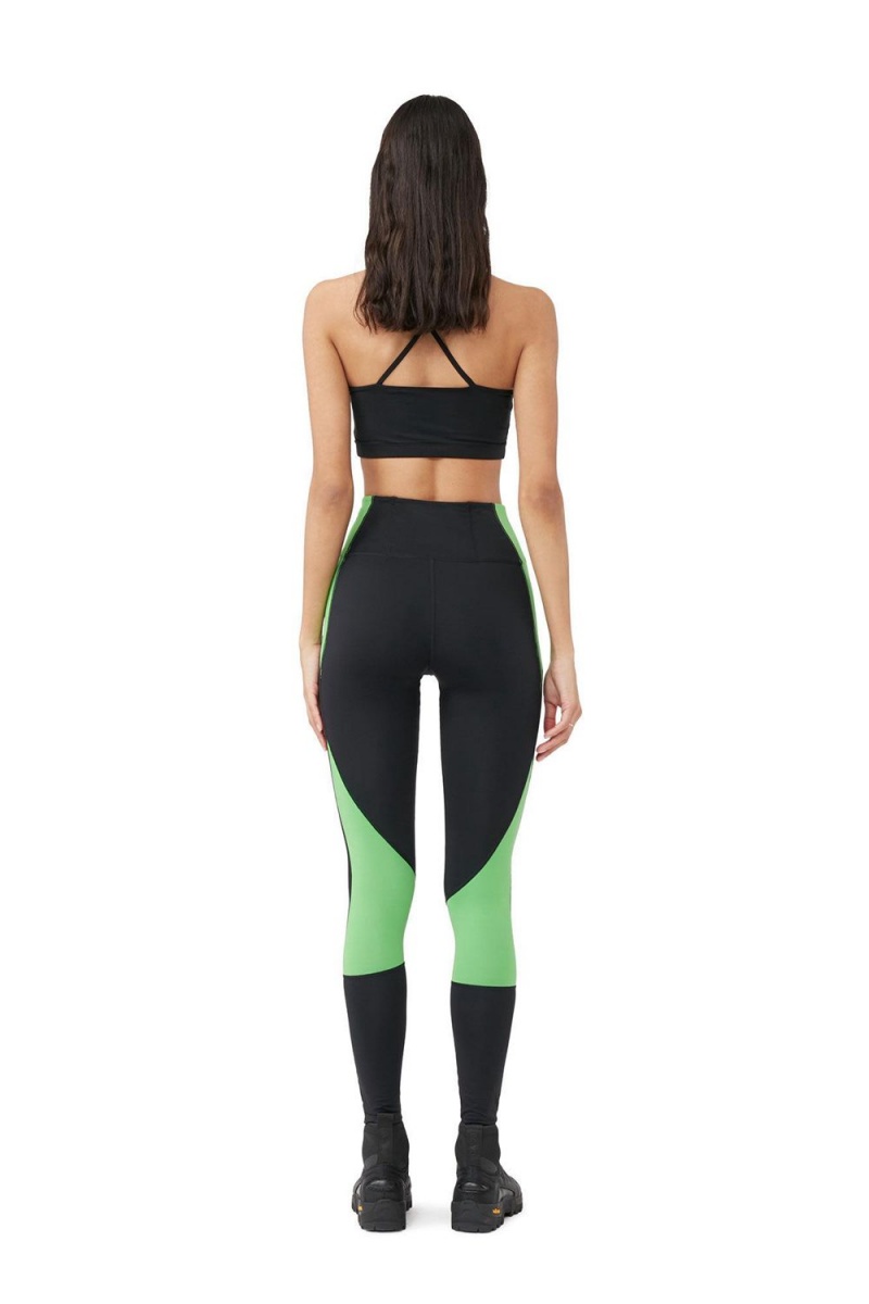 Black Women's Ganni Active Ultra High Waist Leggings Pants | 45JYHSBWX