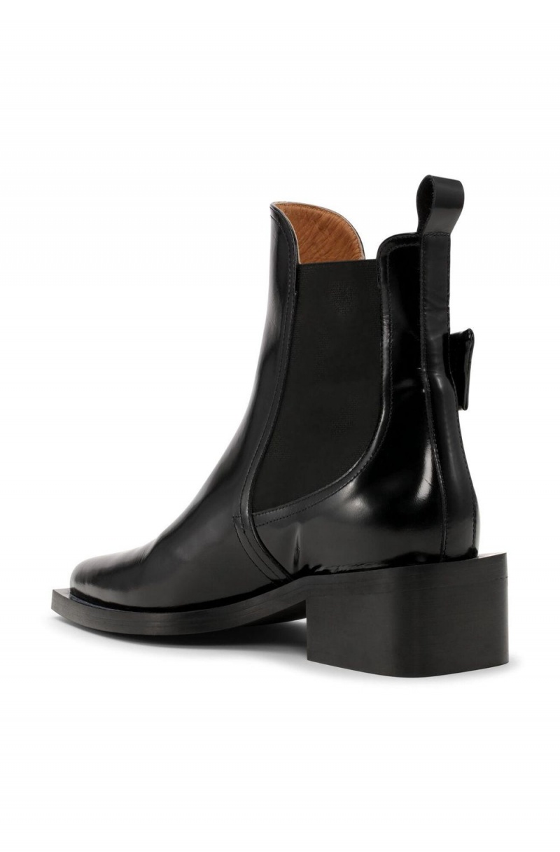 Black Women's Ganni Chunky Buckle Chelsea Boots | 85ATDSRXC