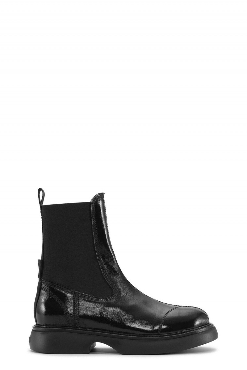 Black Women\'s Ganni Everyday Mid Chelsea Boots | 02VAORPKG