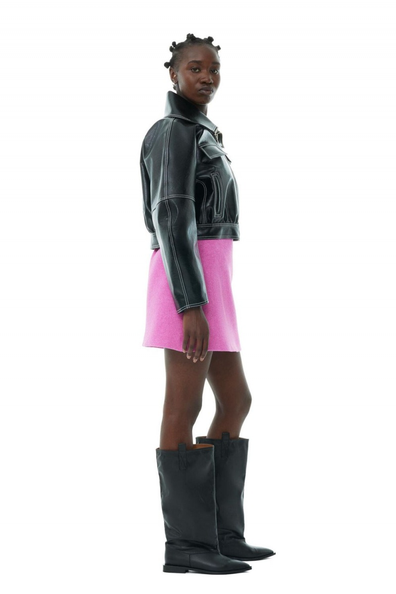 Black Women's Ganni Future Oleatex Curved Sleeve Jacket | 45JNYKIWD