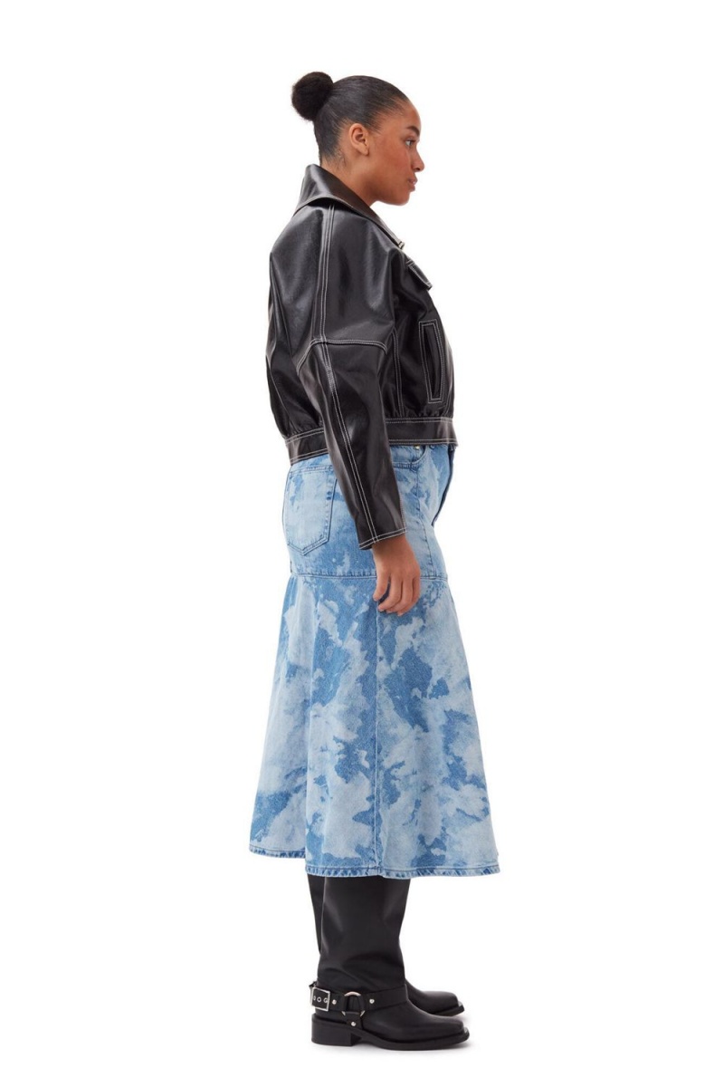 Black Women's Ganni Future Oleatex Curved Sleeve Jacket | 45JNYKIWD