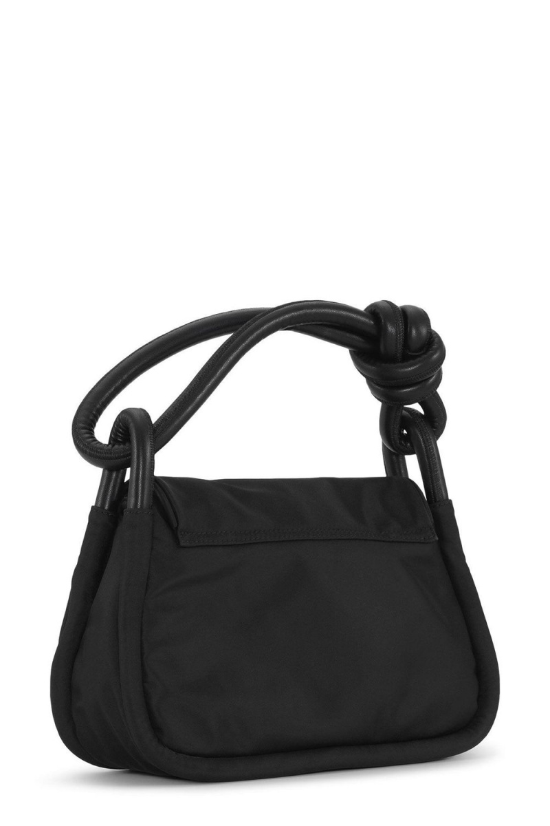 Black Women's Ganni Knot Flap Over Bag | 86CUXFJZQ