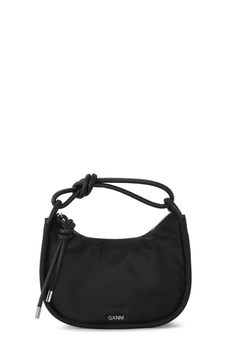 Black Women\'s Ganni Large Knot Handbag Bag | 94OTGKXRZ