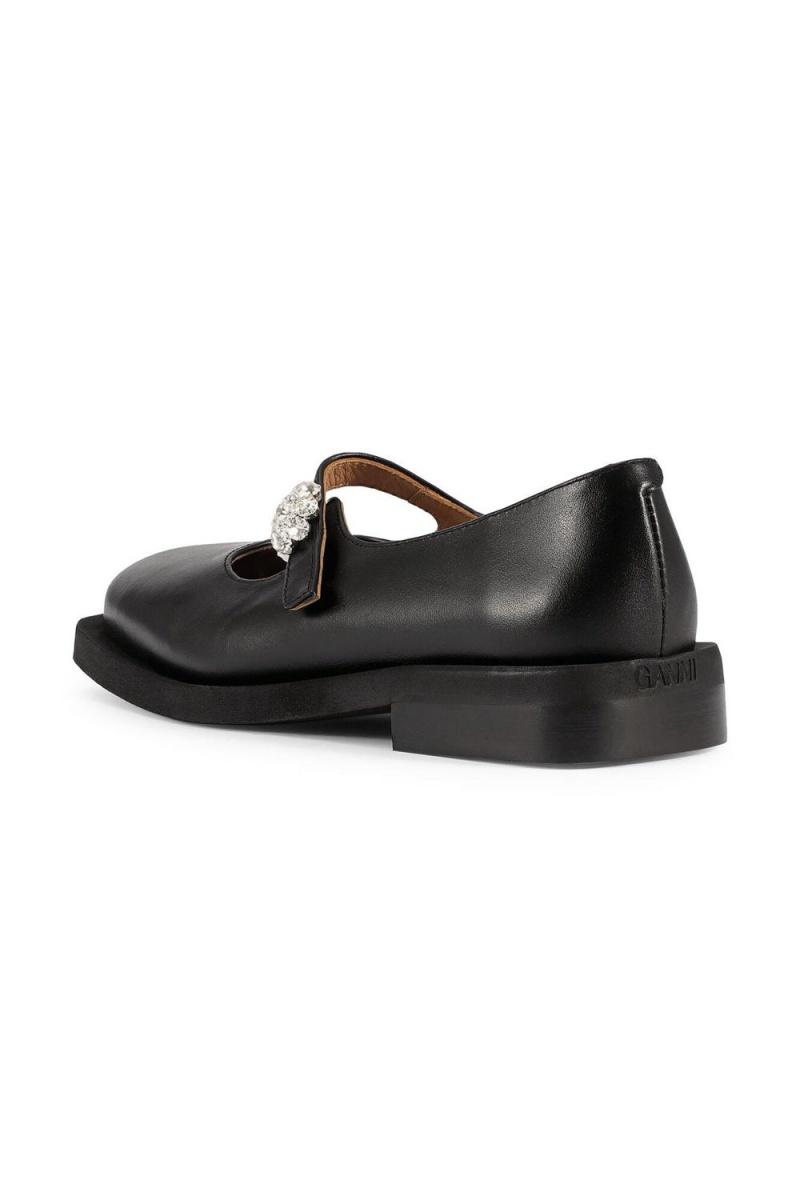 Black Women's Ganni Mary Jane Ballerina | 16JILQBVO