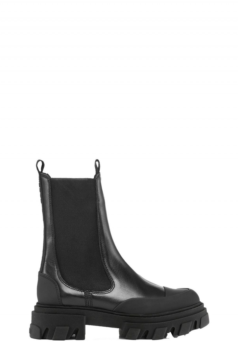 Black Women\'s Ganni Mid Chelsea Boots | 18LMXQCOP