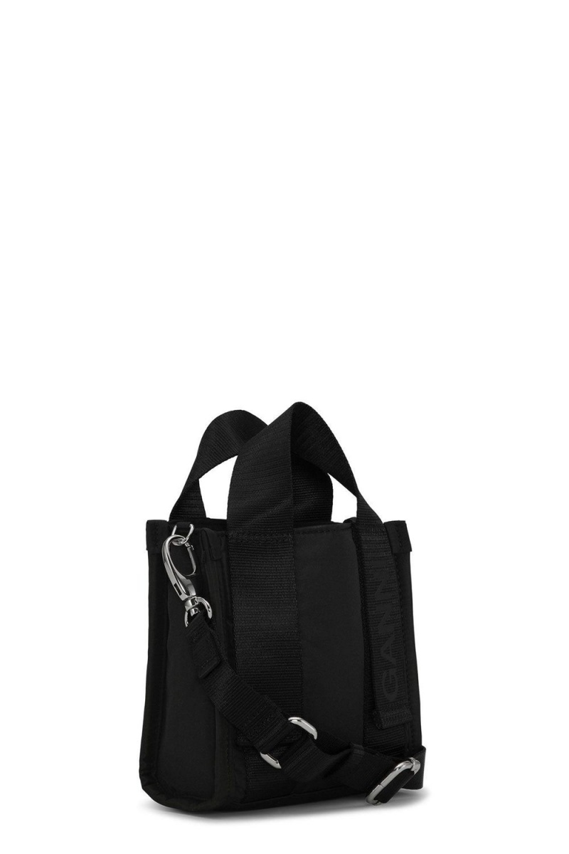 Black Women's Ganni Mini Tech Tote Bag | 36JKPZYHS