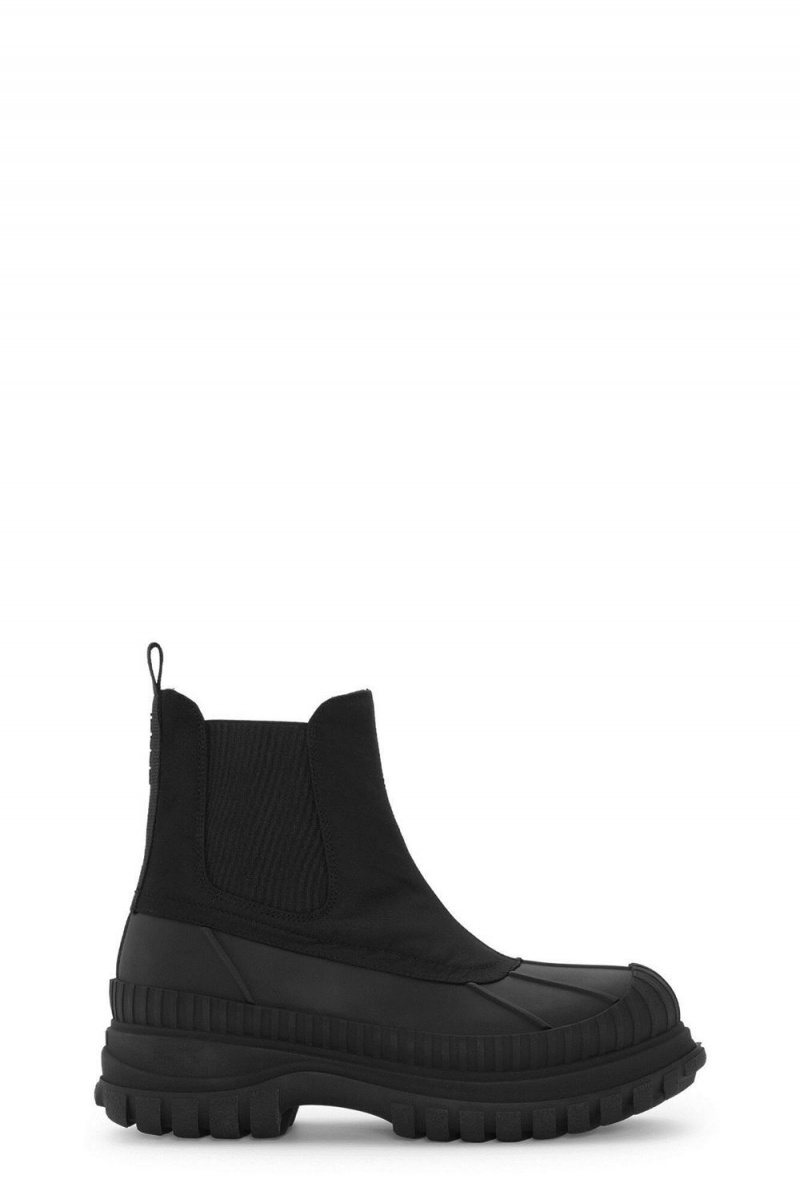 Black Women\'s Ganni Outdoor Chelsea Boots | 64FPDOXYQ