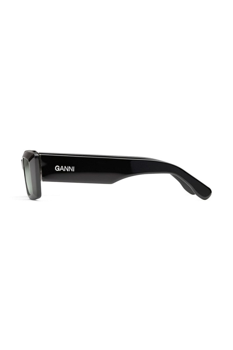 Black Women's Ganni Rectangular Sunglasses | 34UNDZXHY