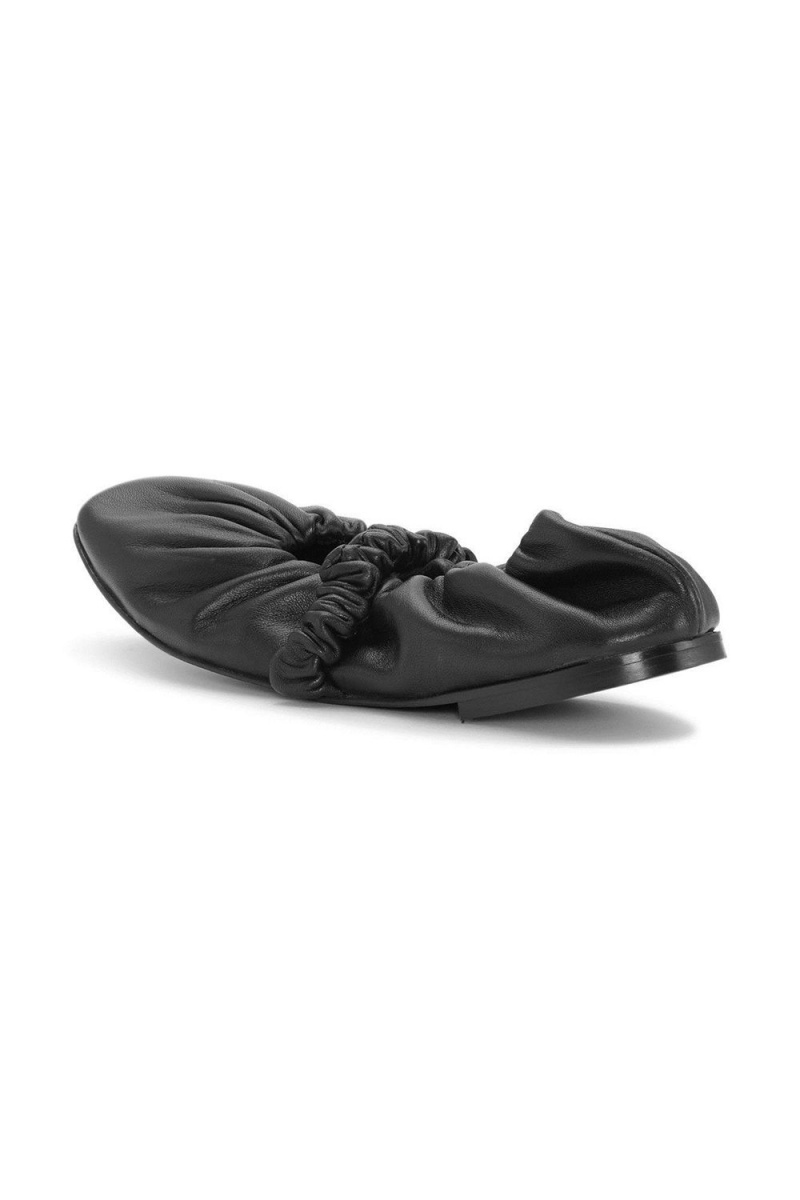 Black Women's Ganni Scrunchie Ballerina | 40ULFSTZP