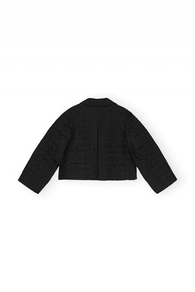 Black Women's Ganni Short Quilt Jacket | 32QBSVJAT