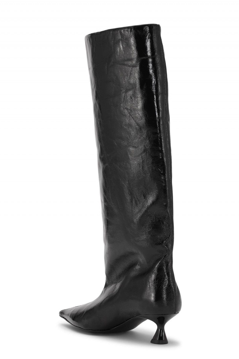 Black Women's Ganni Soft Slouchy Knee-High Shaft Boots | 18SAEWPBF