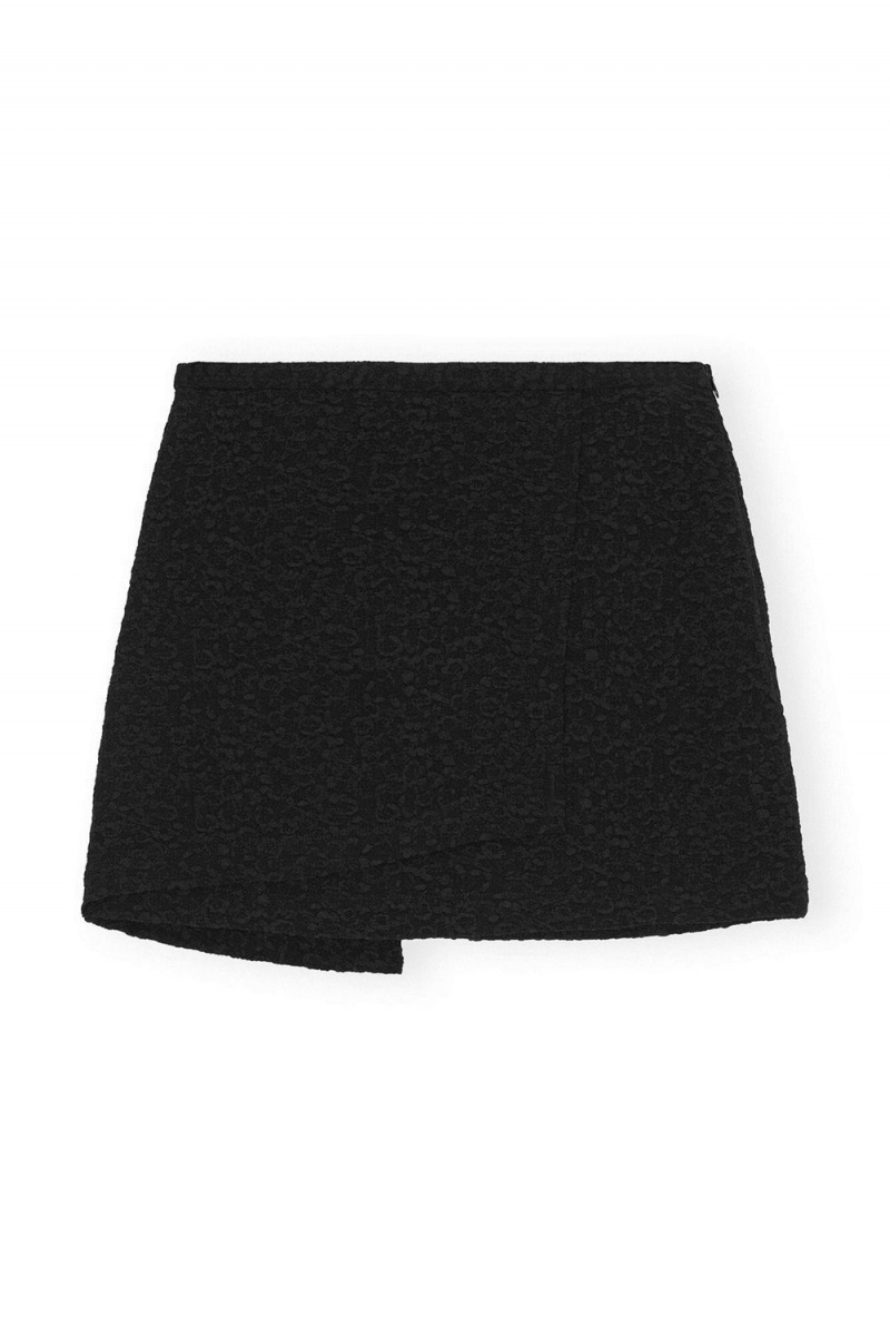 Black Women's Ganni Textured Suiting Mini Skirt | 08YNWUCPI