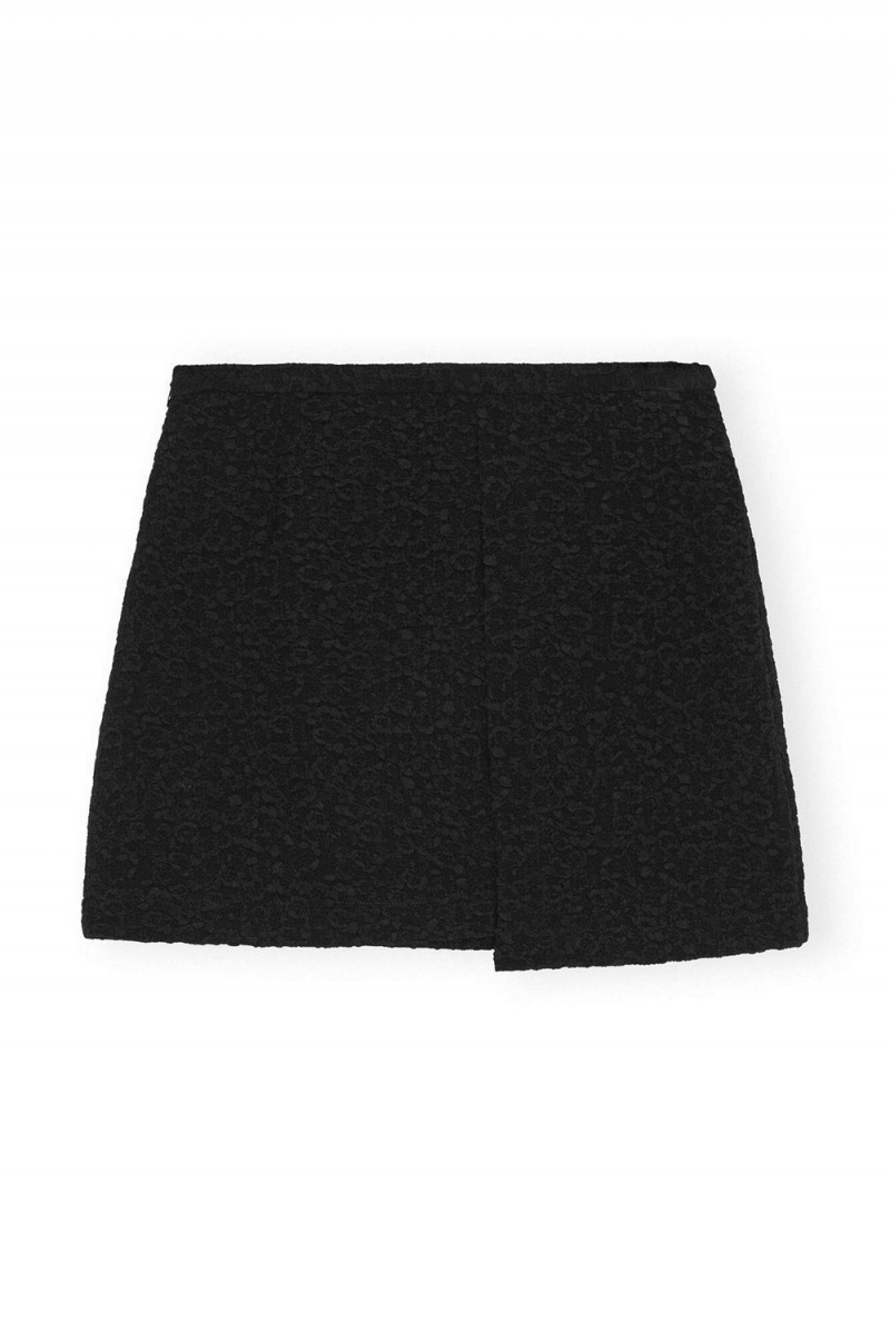 Black Women's Ganni Textured Suiting Mini Skirt | 08YNWUCPI