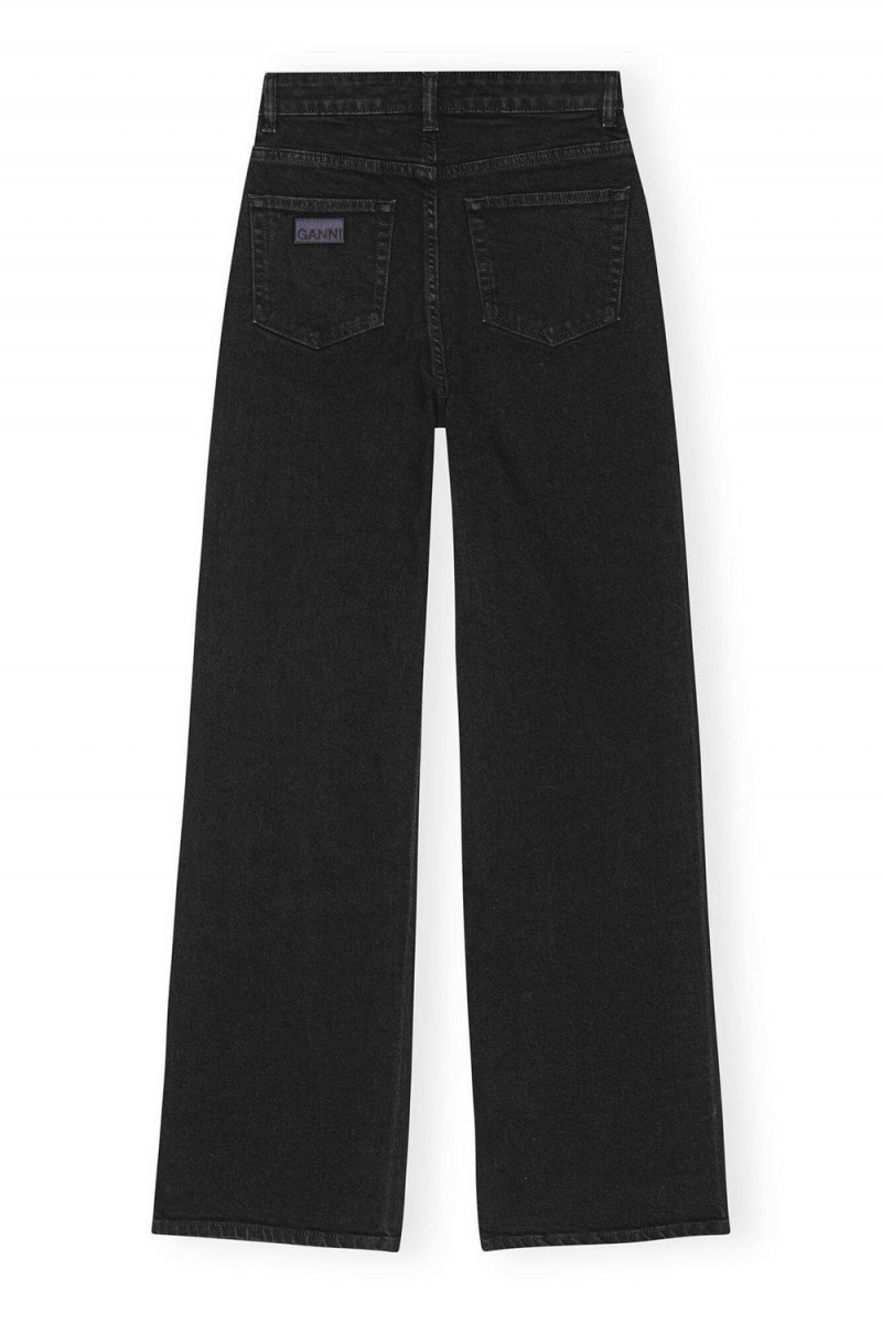 Black Women's Ganni Washed Black Andi Jeans | 84LYXECZR