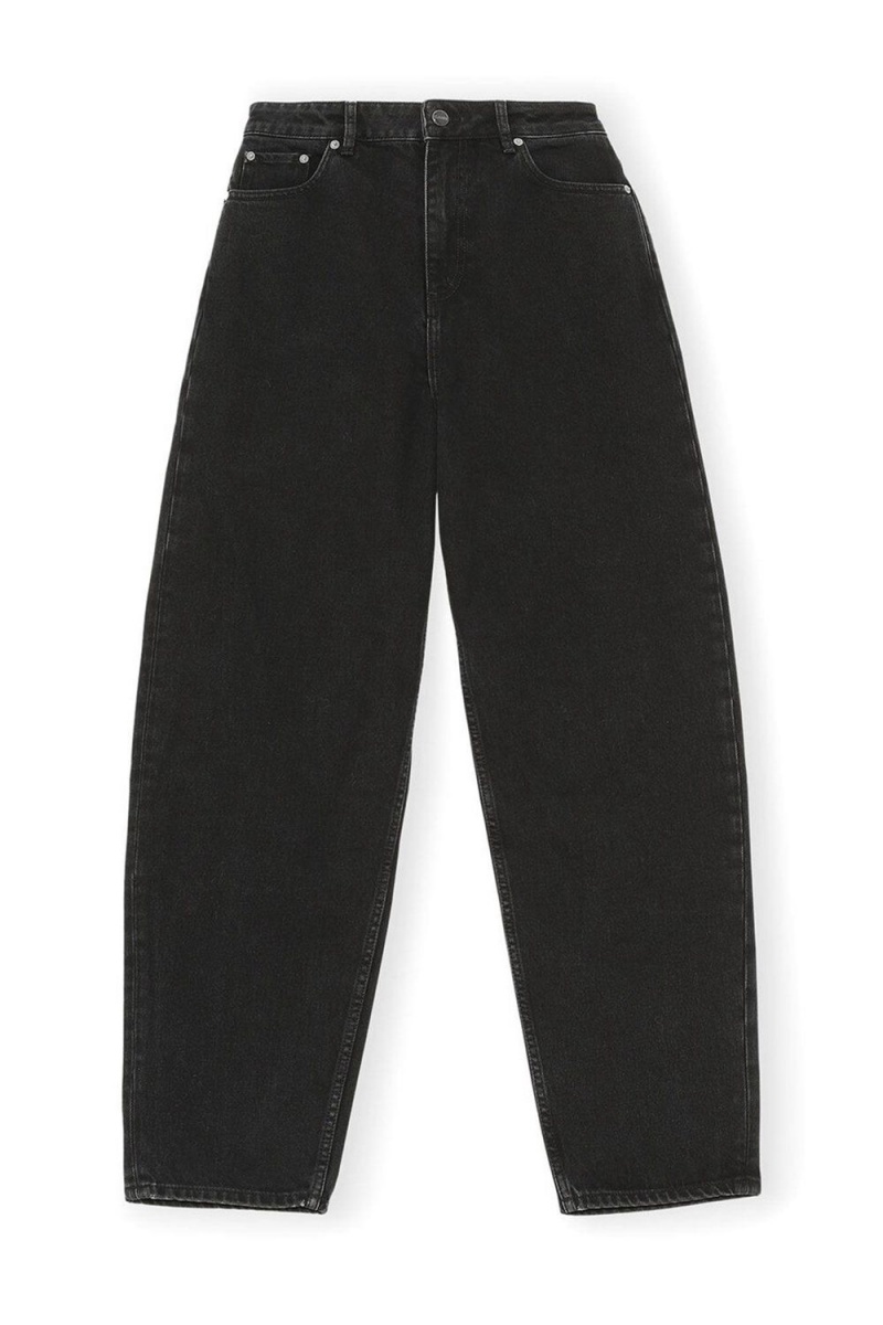 Black Women's Ganni Washed Black Stary Jeans | 89ABUQMOT