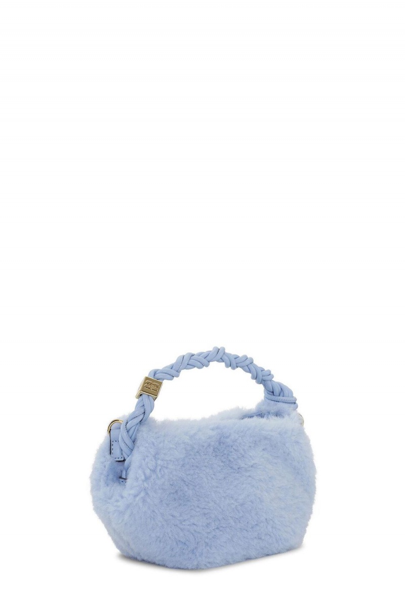 Blue Women's Ganni Fluffy Mini Bou Bag | 69GFMZBEX