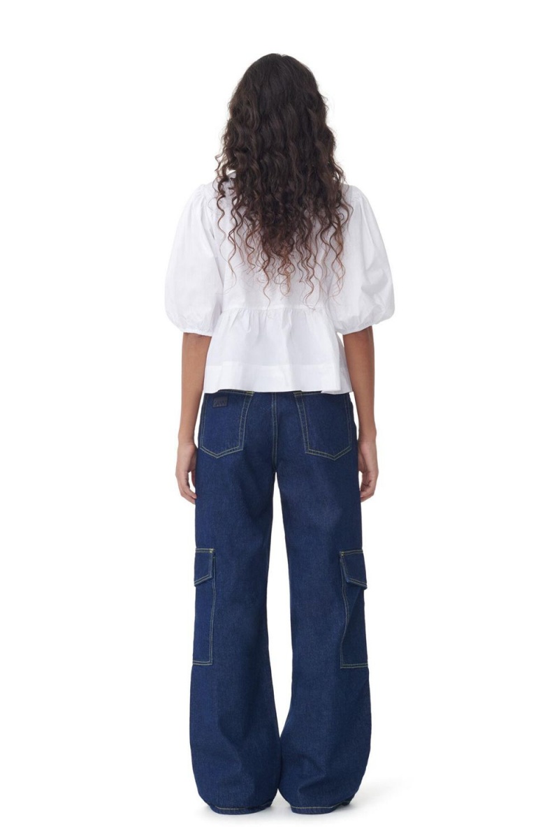 Blue Women's Ganni Rinse Denim Angi Jeans | 15UINRJLB