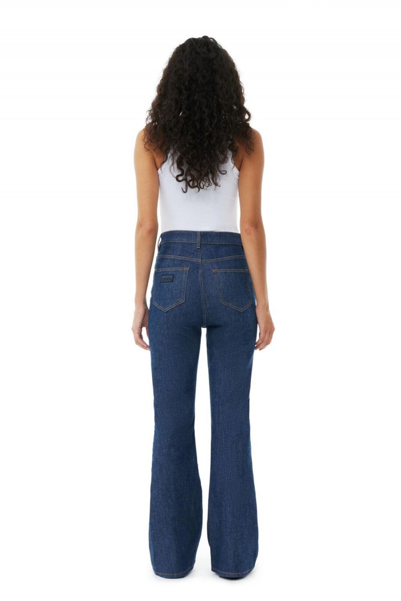 Blue Women's Ganni Rinse Stretch Iry Jeans | 36HBJRNFZ