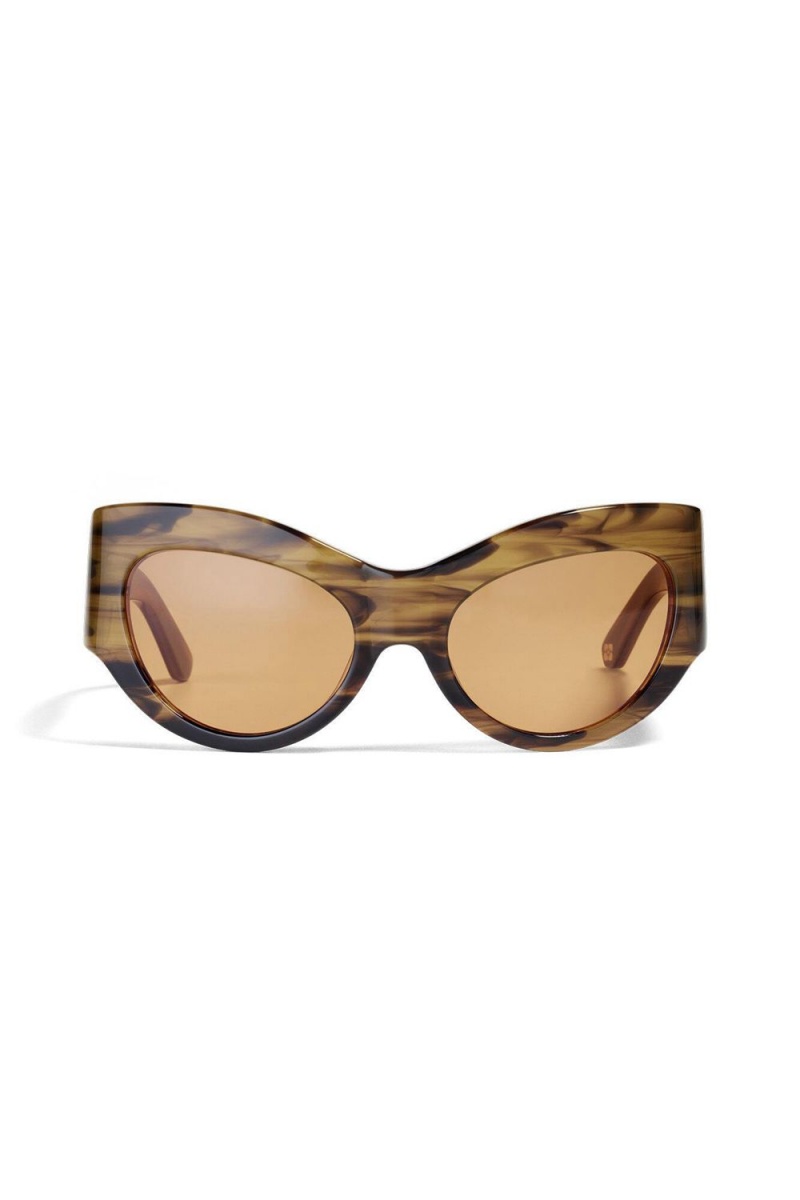 Brown Women's Ganni Ace & Tate Trixie Sunglasses | 09QFUMXDA