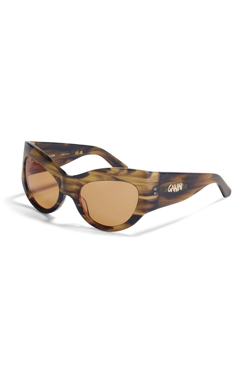 Brown Women's Ganni Ace & Tate Trixie Sunglasses | 09QFUMXDA