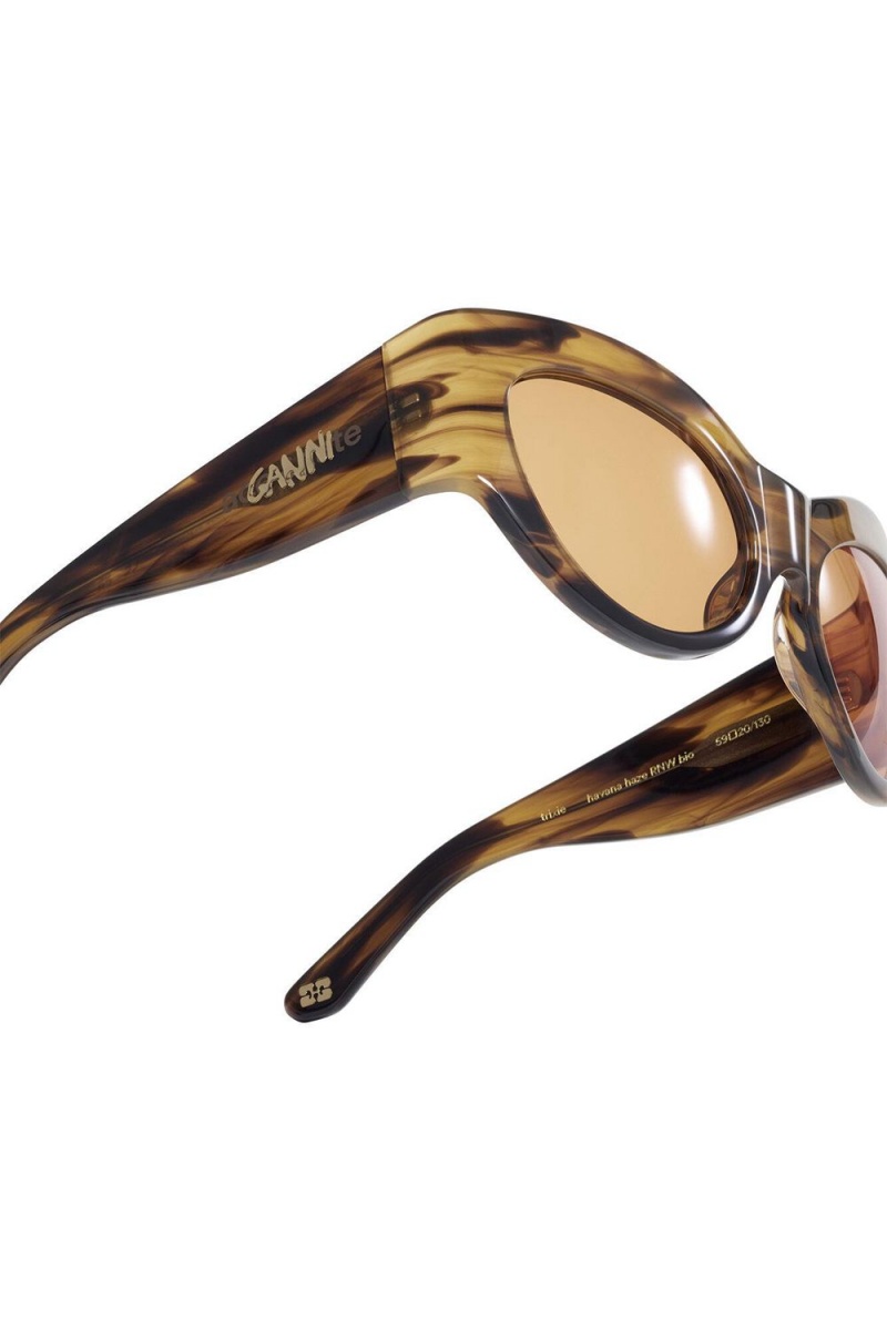 Brown Women's Ganni Ace & Tate Trixie Sunglasses | 09QFUMXDA