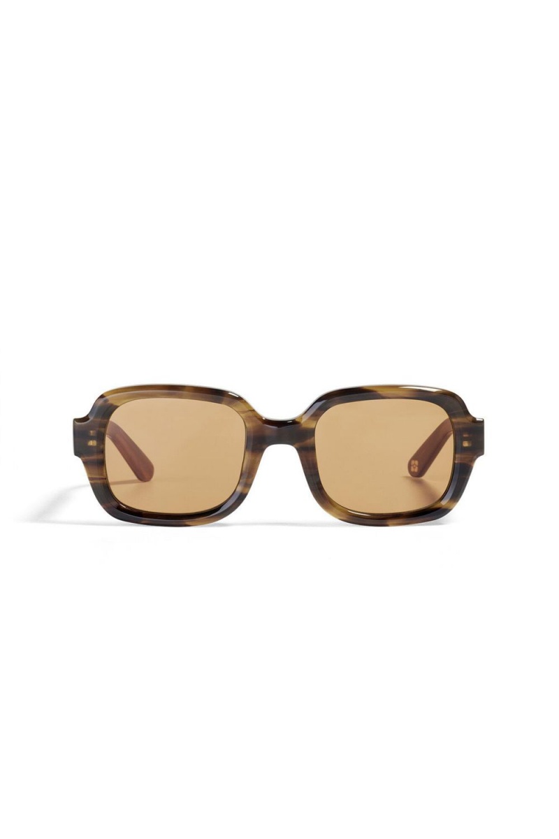 Brown Women's Ganni Ace & Tate Twiggy Sunglasses | 09TQUPFVS