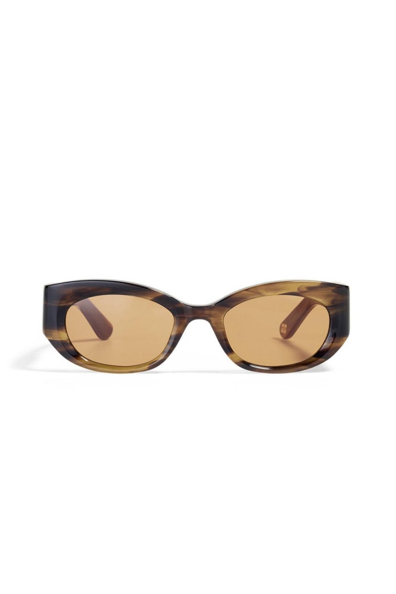 Brown Women's Ganni Ace & Tate Xena Sunglasses | 71UMTSXJO