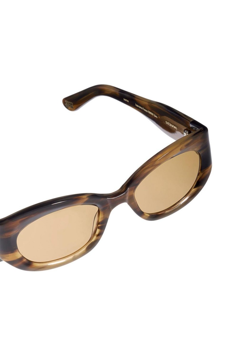 Brown Women's Ganni Ace & Tate Xena Sunglasses | 71UMTSXJO