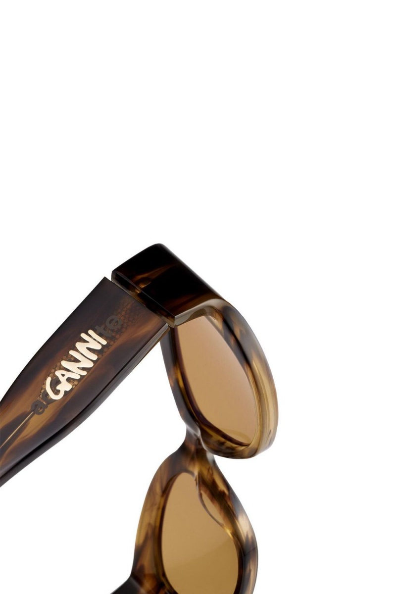 Brown Women's Ganni Ace & Tate Xena Sunglasses | 71UMTSXJO