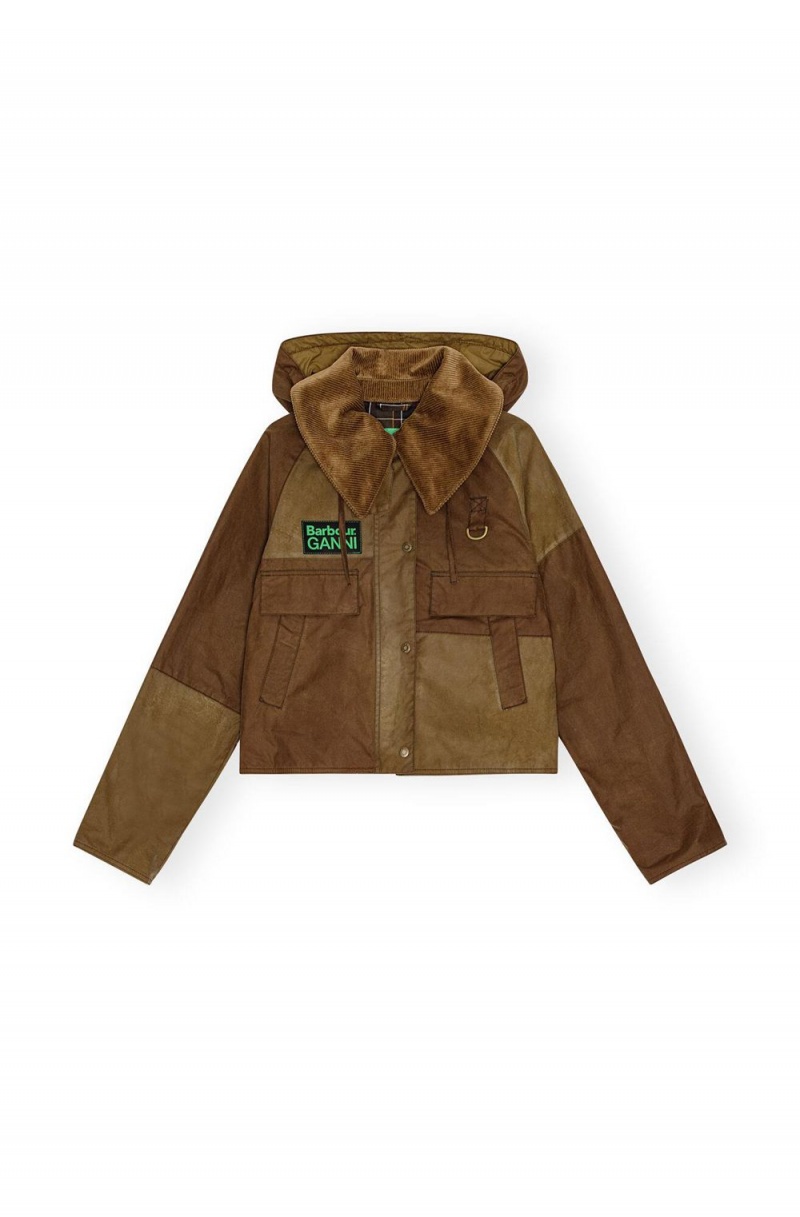 Brown Women's Ganni Barbour Spey WaJacket Jacket | 10GROKVMU