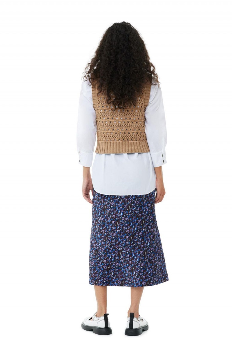 Brown Women's Ganni Cotton Rope Short Vest | 04OPGRZQA