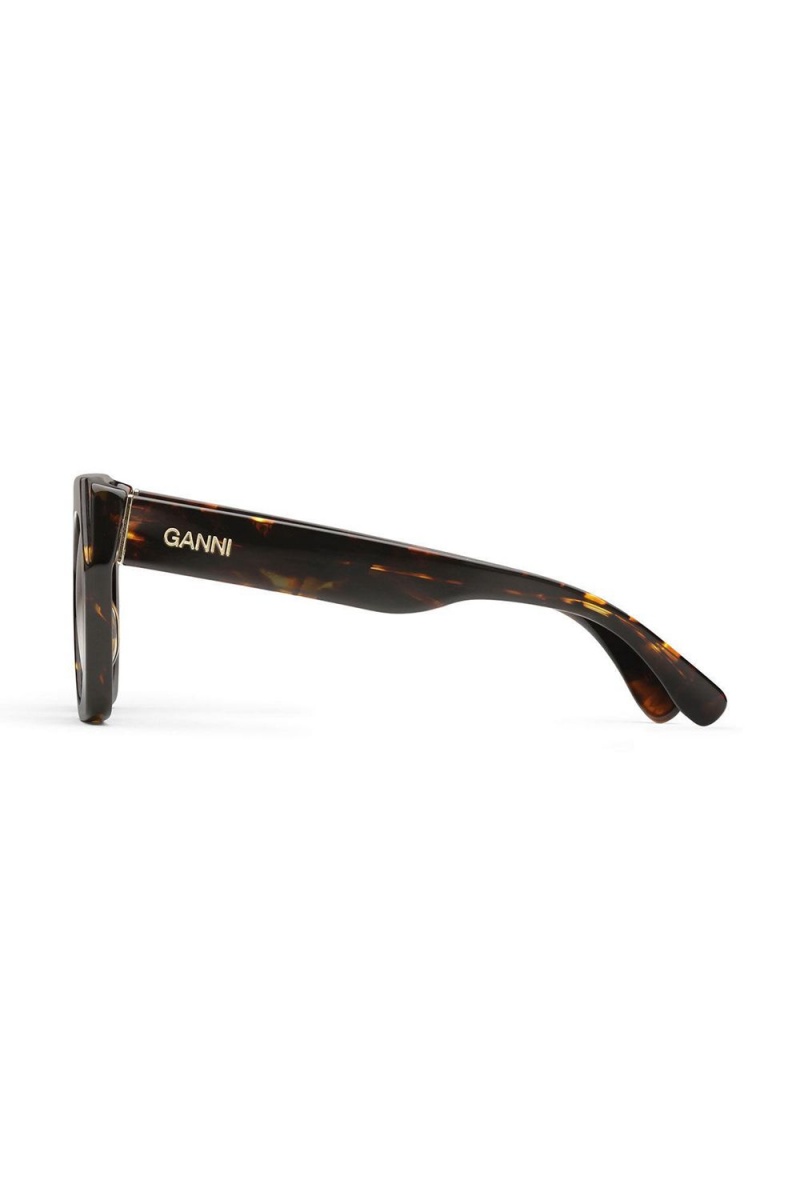 Brown Women's Ganni Oversized Sunglasses | 59HXEDLRZ